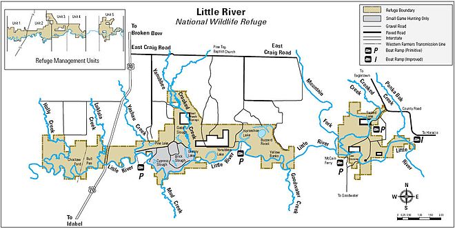 A map of the Little River National Wildlife Refuge. Little River National Wildlife Refuge, Oklahoma.jpg