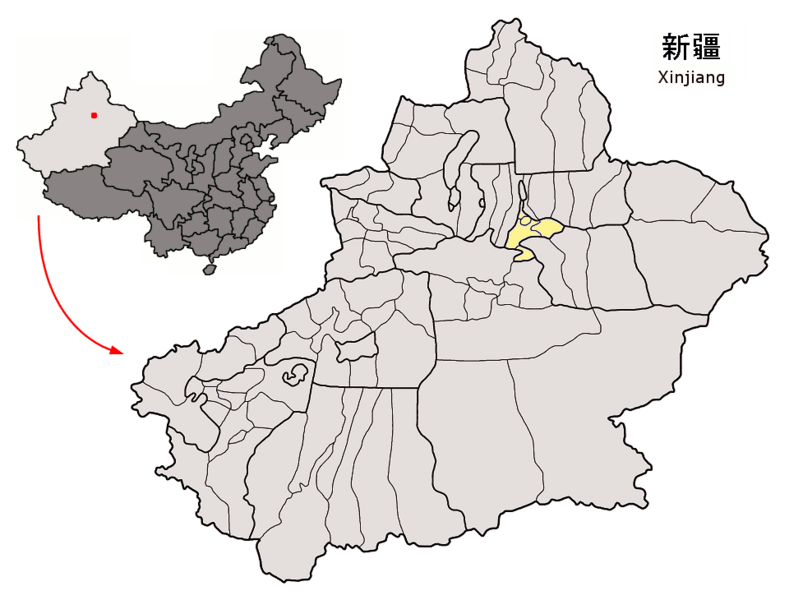 Fil:Location of Ürümqi Prefecture within Xinjiang (China).png
