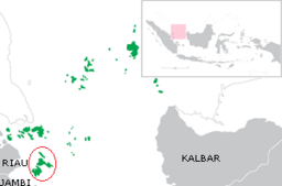 Den röda cirkeln visar läget i Indonesien