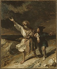 Le roi Lear et son fou pendant la tempête