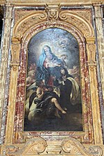 La Virgen presenta al Niño a Santa María Magdalena dei Pazzi, de Luca Giordano, 1685, capilla mayor de la iglesia homónima[23]​ (Florencia)