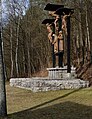 Kreuzigungsgruppe an der Kapelle zum Heiligen Kreuz (Talkirche), Münnerstadt, Unterfranken, Bayern, Deutschland