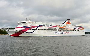 Baltic Queen på väg ut från Stockholm.