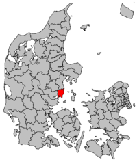 Lage von Odder Kommune in Dänemark