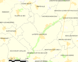 Mapa obce La Ferté-Chevresis