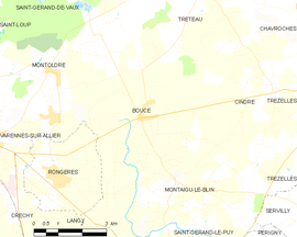 Mapa obce Boucé