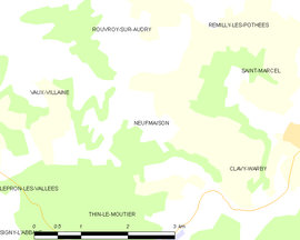 Mapa obce Neufmaison