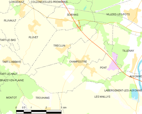 Poziția localității Champdôtre