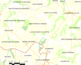 Mapa obce La Haye-Saint-Sylvestre