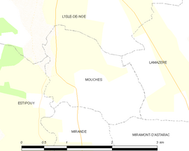 Mapa obce Mouchès