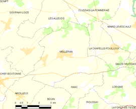 Mapa obce Melleran