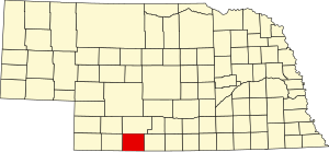 Map of Nebraska highlighting Red Willow County