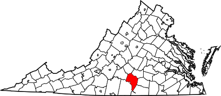 Location of Charlotte County in Virginia