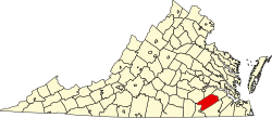 Map of Virginia highlighting Sussex County.svg