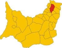 Locatie van Tuili in Zuid-Sardinië (SU)