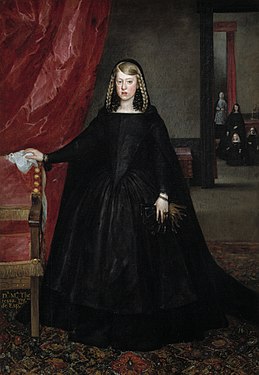 Margarita Teresa av Spanien i sorgklänning (1665–1666).