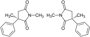 Mesuximide enantiomeric structural formula.png