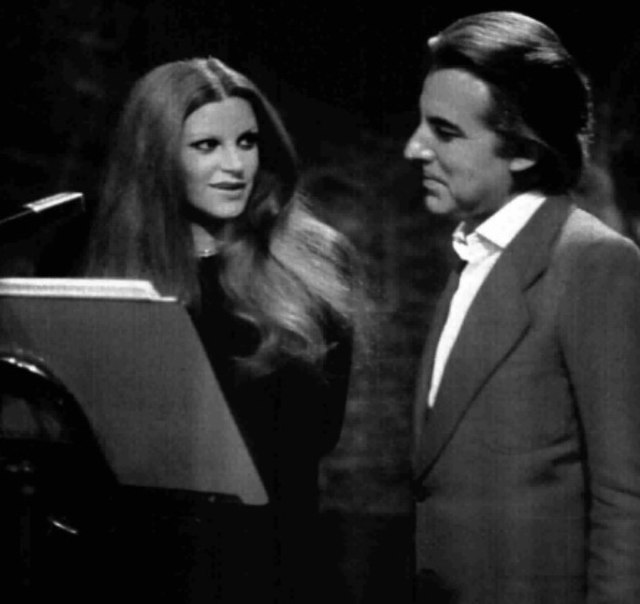 Milva and Italian composer Giorgio Gaslini in 1975
