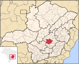 Ligging van de Braziliaanse microregio Belo Horizonte in Minas Gerais