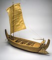 * Nomeamento Model of Betnai Boat. Betnai was used in carrying gol pata (Nypa fruticans) and garan wood (Ceriops decandra) from Sundarbans. But at present these forest items are prohibited and so there is no need of betnai any more. It is an extinct boat. Betnai was a large boat usually measuring sixty to seventy feet in length. It used tidal current efficiently for its movement though it also used square sails sometimes for propulsion. Scale: 1:60 --Rangan Datta Wiki 13:17, 2 June 2024 (UTC) * Rexeitamento  Oppose Some parts are not sharp, thumbnail looks though nice --Poco a poco 13:48, 2 June 2024 (UTC)