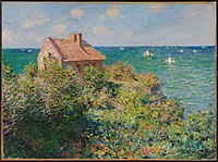 Fisherman's Cottage on the Cliffs at Varengeville Monet - Fisherman's Cottage on the Cliffs at Varengeville, 1882.jpg