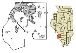 Illinoys shtatidagi Monro okrugidagi Xekerning joylashuvi.