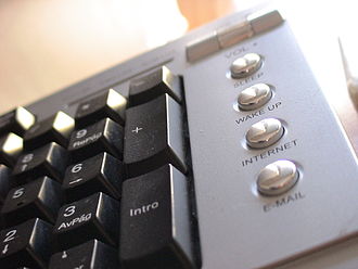 Multimedia buttons on some keyboards give quick access to the Internet or control the volume of the speakers. Multimediakb.jpg
