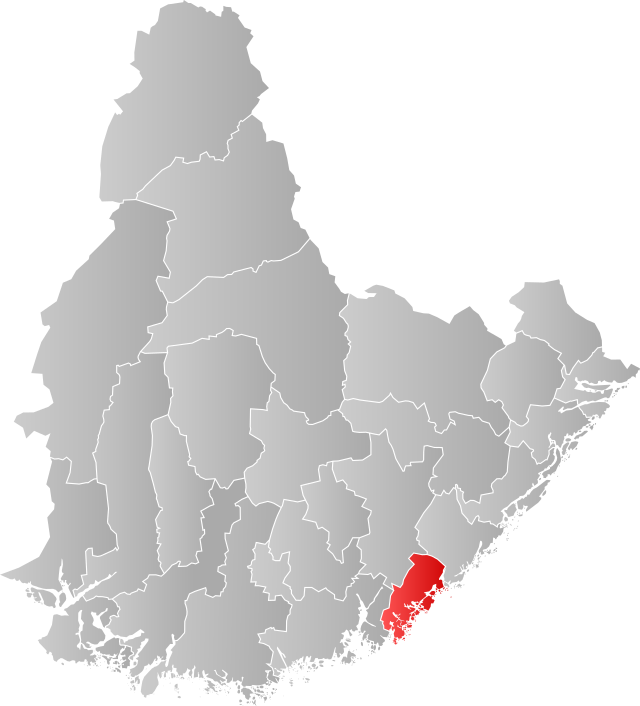 Lage der Kommune in der Provinz Agder