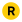 The letter R on a yellow circle