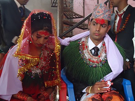 Nepali Hindu bride and groom