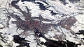 Blick auf Neustadt an der Aisch (links) sowie auf Diespeck (rechts) vom Flugzeug aus