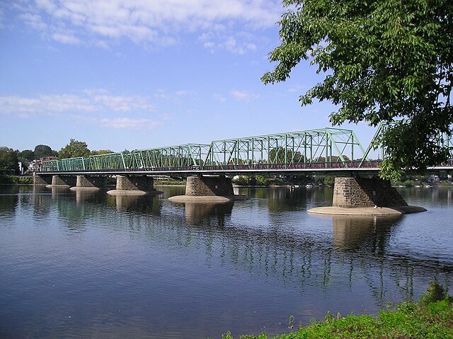 New Hope–Lambertville Bridge, from the New Jersey side.
