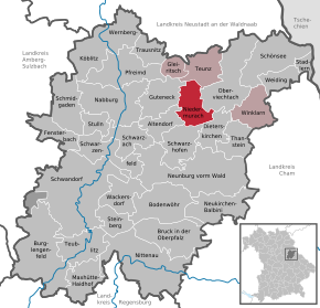 Poziția Niedermurach pe harta districtului Schwandorf