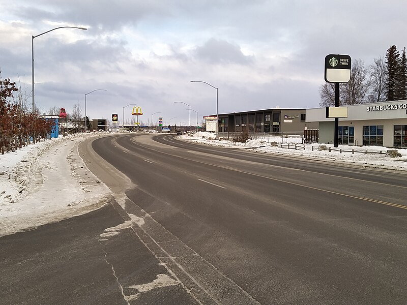 File:Old Glenn Highway looking north from Coronado Street, Eagle River, Alaska.jpg