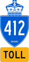 Schild der Autobahn 412
