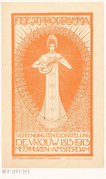 File:Ontwerp voor een advertentie voor het feestprogramma van de tentoonstelling 'De Vrouw 1813-1913' in Amsterdam, RP-P-1937-243.jpg