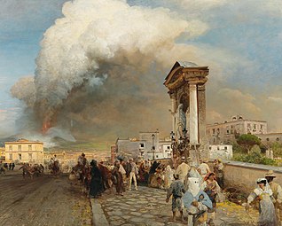 Ausbruch des Vesuv 1872, Gemälde von Oswald Achenbach (Düsseldorfer Malerschule), 1890