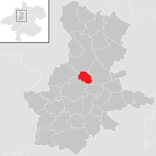 Location of the municipality of Pötting in the Grieskirchen district (clickable map)