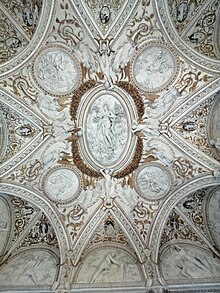 Il soffitto della Sala delle Fatiche di Ercole nel Palazzetto Baviera di Senigallia.