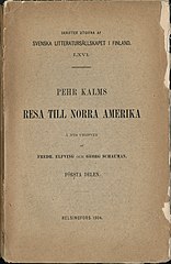 Pehr Kalms Resa till Norra Amerika ånyo Första delen SLS 1904 book cover fd2019-00022368.jpg