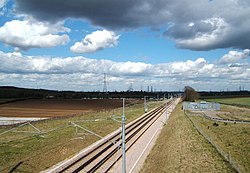 Route of the CTRL near Fawkham Junction Pepper Hill Spur, Kent.jpg