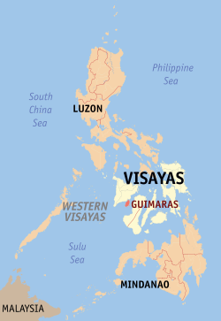 Mapa iti Filipinas a mangipakita ti pakasarakan iti Guimaras.
