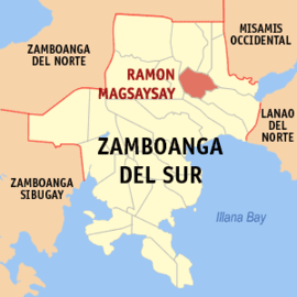 Ramon Magsaysay na Zamboanga do Sul Coordenadas : 8°0'19.000"N, 123°29'13.000"E