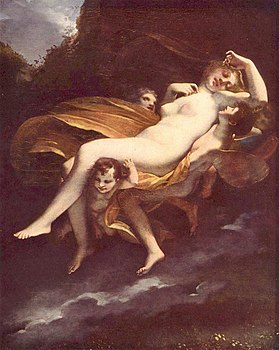 Psyche Lifted Up by Zephyrs (Romantic, c. 1800) by Pierre-Paul Prud'hon