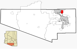 Location in Pima County and the state of Arizona