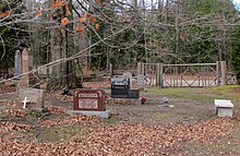 Pioneer cemetery inside park Pioneer Cemetery, Inverhuron PP.jpg