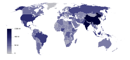 Map of countries by population