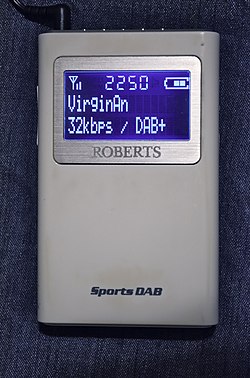 Portable radio receiving DAB+ transmission in UK.jpg