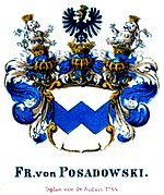 Wappen der Freiherren von Posadowsky im Schlesischen Wappenbuch von Dorst