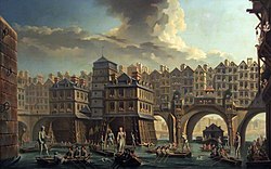 Pont-au-Change in 1756 Raguenet, La joute des mariniers-2 denoised.jpg